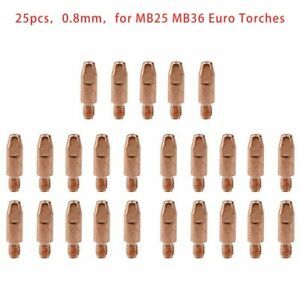 25 Pcs Mig Welding Welder Round Contact Tips Head For MB25 MB35 Euro Torches