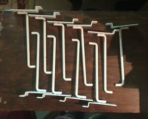 LOT OF 10 PCS SLATWALL 6&#034; WHITE PEG HOOKS