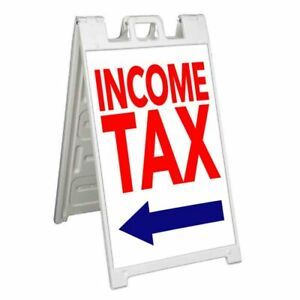 INCOME TAX Signicade 24x36 Aframe Sidewalk Sign Banner Decal IMPUESTOS
