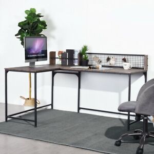 Bedroom Home Office Study Modern Game Computer Desk , Wooden Desktop Metal Frame