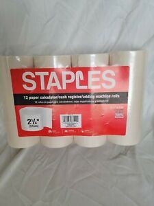 New Staples 12 Paper Rolls  Calculator Cash Register Adding Machine 2 1/4&#034;