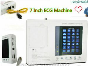 7&#039;&#039; Digital 3-channel 12-Lead Electrocardiograph ECG/EKG Machine Interpretation