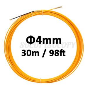 4mm x 30M Fiberglass Cable Push Pullers Fish Tape Reel Wall Wire Conduit