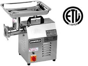 NEW Electric Power Base &amp; Meat Grinder Commercial UNIWORLD TC-12E ETL NSF #4541