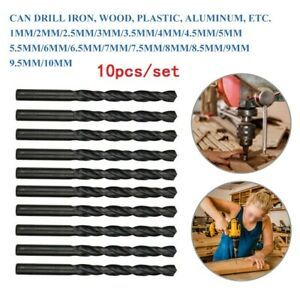 10pc/Set HSS Drill Bit Set Metric For Wood  Metal 1MM-10MM Precision Cuting Tool