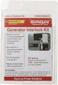 Square D Indoor/Outdoor Generator Interlock Kit - HOMCBGK1C -100A - 125A - NEW