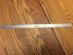 Vintage 24” Dual MR-24 Rule Non Skid Flexible Machinist Ruler Straight Edge USA