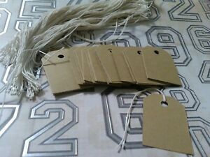 100 rustic Brown 85lb card stock, price tags, gift tags, with string unstrung
