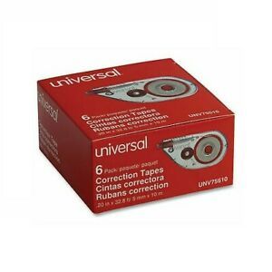 Universal - Correction roller - 0.20 in x 32.8 ft - Clear - 6-pack