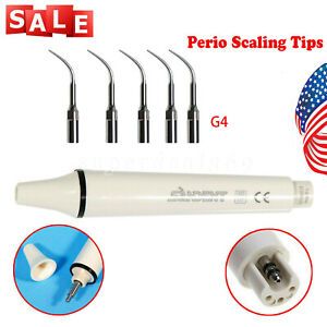 Dental Ultrasonic Piezo Scaler Handpiece with 5*Perio Tips Fit EMS Woodpeck G4