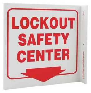 ZING 2571 Lockout Center Sign,L-Shape,Plastic
