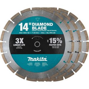 14 In. Segmented Rim Diamond Blade for General Purpose (3-Pack)