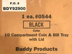 Buddy  92900 Point of Sale Cash Register Drawer System  - Black, 10 Compartmwnts