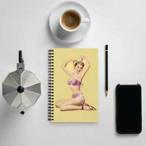 VINTAGE PIN UP &#034;SUNNY&#034; Spiral Notebook. Retro Style Summer Beauty