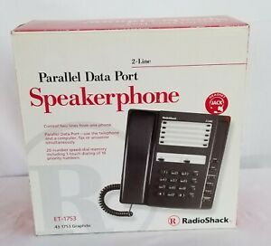 2 Line RadioShack 43-1753 Parallel Data Port Speakerphone Telephone ET-1753 NEW