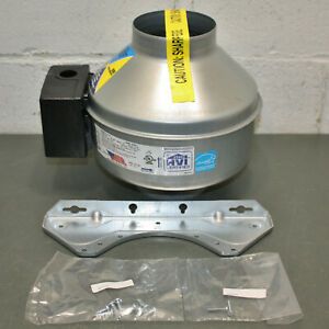 Fantech Inline Centrifugal Duct Fan FG4, 4&#034; Duct Diameter, Galvanized Steel 120V