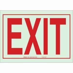 BRADY 80283 Exit Sign, English, 10&#034; W, 7&#034; H, Plastic, Red, White