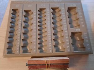 Coin Counter Sorter Money Tray - with 60 Coin Roll Wrappers