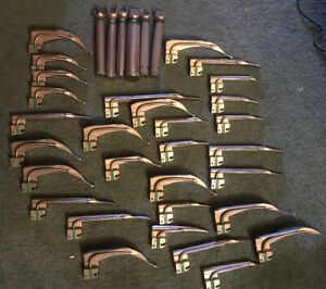 Huge 36 Piece Lot Sunmed Greenline Laryngoscope Laryngoscopy MAC Miller Handles+