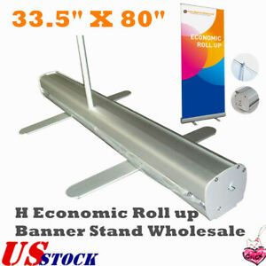 US Stock 33.5&#034; X 80&#034; H Economic Roll up Banner Stand Wholesale