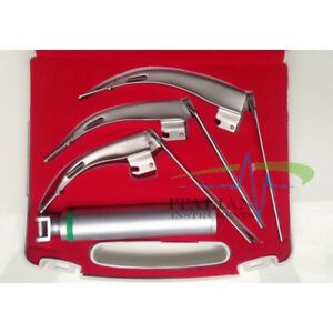MCCOY FLEXI-TIP FIBEROPTIC LED Laryngoscope SET - BLADE # 2 &amp; 3 &amp; 4 MEDIUM HANDL
