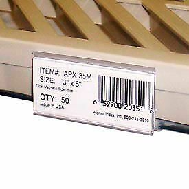 Wire Shelving (W/ Mats) Label Holder, 3&#034; x 1-5/16&#034;, Clear (25 pcs/pkg) WRM1253