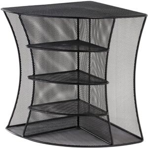Safco Products Onyx Mesh Corner Organizer 3261Bl, Black Powder Coat Finish, Dura