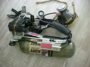 Scott 4.5 60 MIN Tank SCBA, Harness, &amp; Presur-Pak Demand Regulator Mask VGC!!