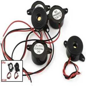 5Pcs DC3 24V Wire Leads Industrial Audio Piezo Electronic Alarm Buzzer W 5.3Mm H