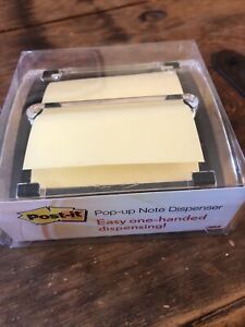 Post-it Clear Top Pop-up Note Dispenser for 3 x 3 Self-Stick Notes Black/Clear
