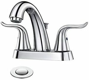 WOWOW Bathroom Faucet 2 Handle 4 Inch Centerset Bathroom Sink Faucet Lead-Free B