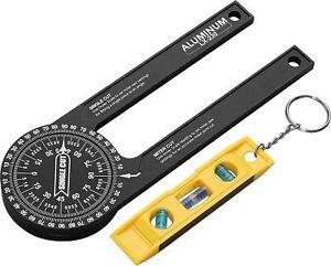 XUNTOP Aluminum Miter Saw Protractor with Mini Level Gauge, Rust Proof Angle -