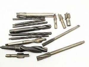 Mixed lot of used endmills, counterbores, reamers, and drills