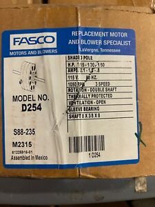 FASCO D254 HP-1/15 - 1/30 - 1/50 VOLTS-115 RPM-1050/3SPD AMPS-2.1-1.3-.8