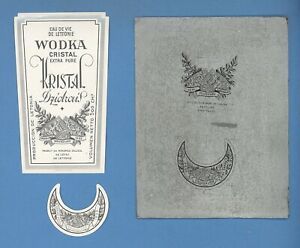 LATVIA LETTLAND TWO Typographic cliche WITH TWO vodka label 1935s RARE 1725