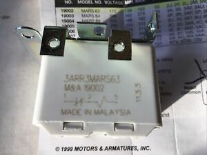 Mars63 19002 Special Universal Potential Motor Start Relay  Continuous Coil 170V