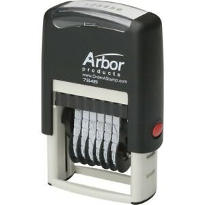 SKILCRAFT Self-inking Stamp,6 Band,Digits 0-9,w/ Black Ink Pad (NSN2074151)