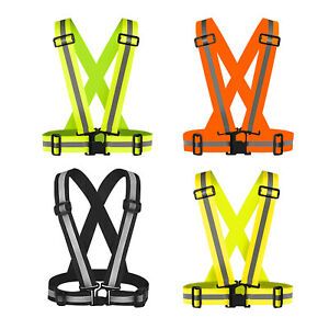 Adjustable Safety Running High Visibility Reflective Vest Gear Strap Sport Belts
