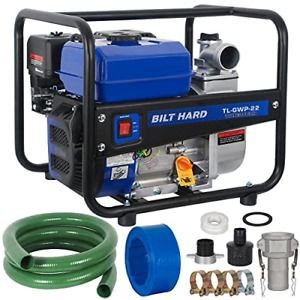 BILT HARD 2 in. Semi-Trash Water Pump, 158 GPM 212cc Gas Powered Water Transfer
