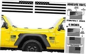 American Flag Stickers for Trucks, Self Adhesive Black with Clear Vinyl, 6