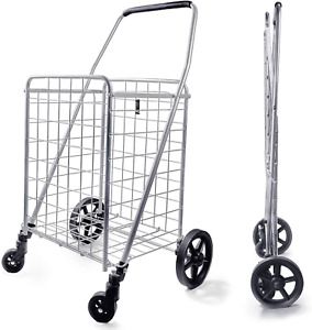 Wellmax WM99024S Grocery Utility Shopping Cart, Easily Collapsible and Portable