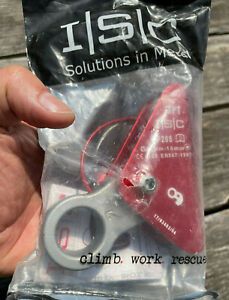 ISC 5/8 Ascender, Arborist Climbing gear, Aluminum/SS lanyard/flipline adjuster 