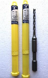 (2) New RELTON Spline Hammer Bits 202-6-10 3/8”DIA 4” D.D. OAL 10” FREE SHIPPING