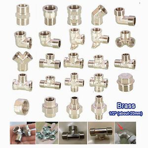 BSP 1/2&#034; Brass Pipe Fitting Straight,Elbow,Tee,Cross,Union Connector Adapter