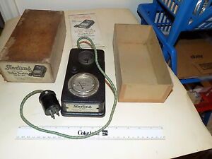 Great 1920s Sterling R-401 Early Tube Tester w Box and Manual Tested Working