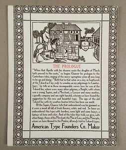 c.1912 AMERICAN TYPE FOUNDERS Lost Typeface Font TABARD - Fancy Specimen Sheet