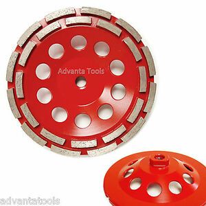 7&#034; Double Row Concrete Grinding Cup Wheel - 30/40 Grit Diamond 24seg 5/8”-11
