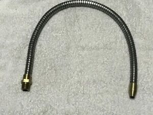24&#034; flex. metal coolant hose 1/2&#034; NPT male, brass fittings, new cond. old stock
