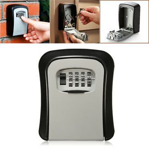4 Digit Password Key Box Lock Safety Wall Mounted Safe Code Storage Case