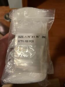 2,000 Small Zip lock 1.75&#034; x 1.75 &#034; Clear Poly Bags Jewelry 2 mil Recloseable